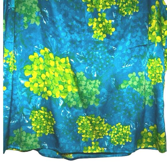 St. John Women’s Silk Scoop Neck Floral Print Tank Top Blue/Green Size Large - Picture 4 of 6